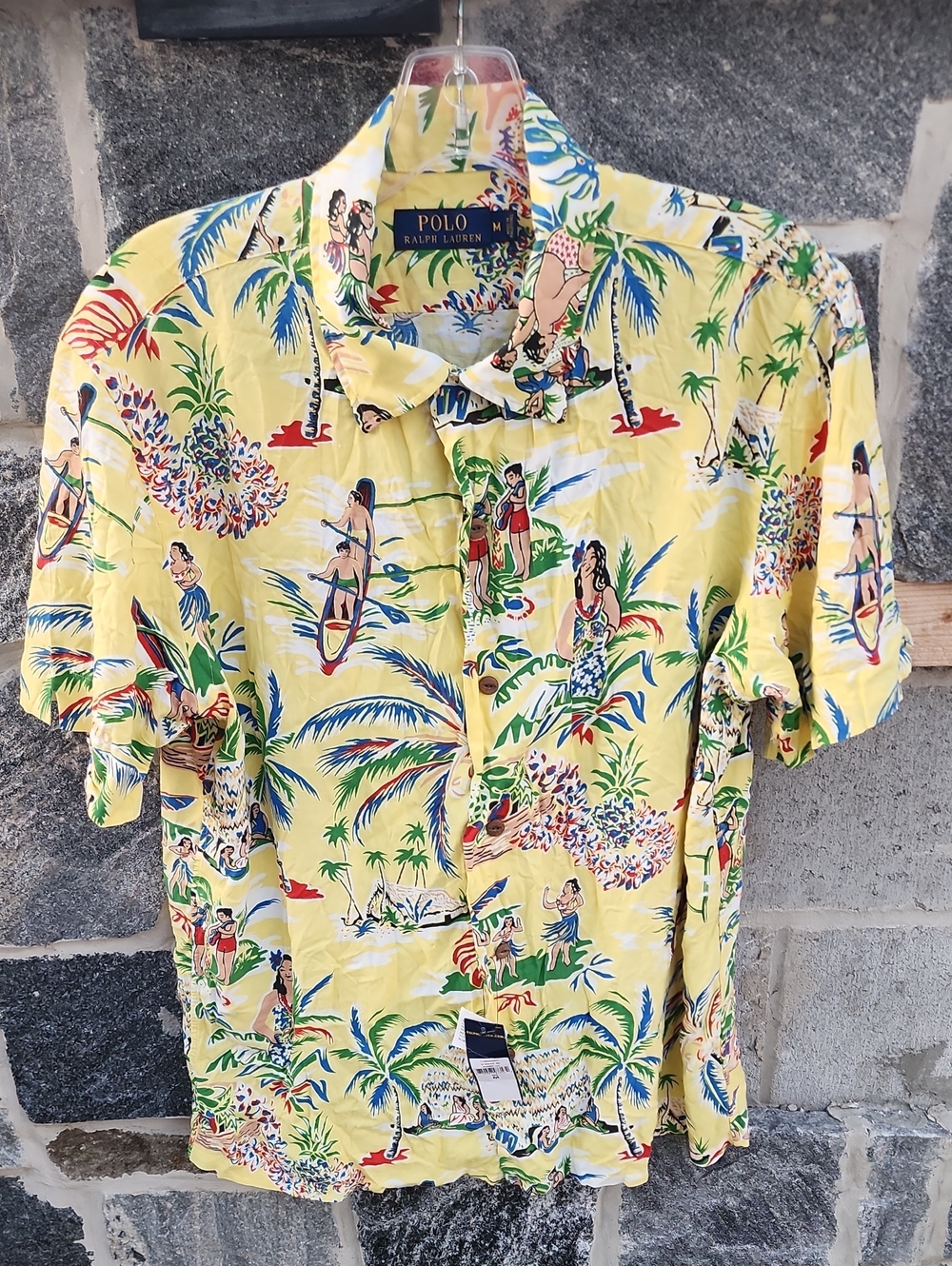 Polo by Ralph Lauren Yellow Tropical Hawaiian Button-Down Shirt